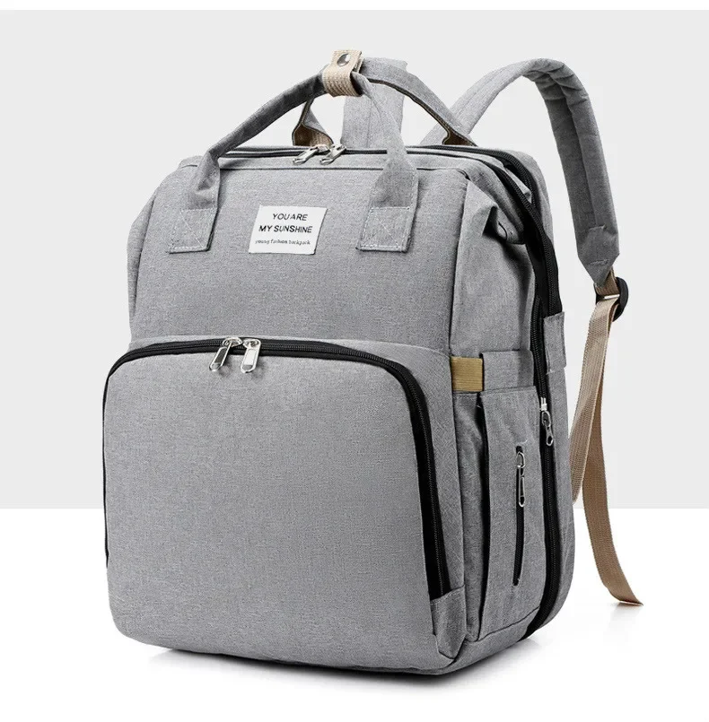 Bolsa de pañales para kits de cuidado del bebé, mochila para cama, bolsas multifuncionales para lactancia al aire libre con ganchos, bolsas para cochecito de pañales de maternidad