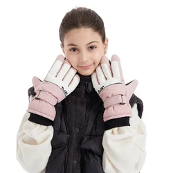 Guantes de esquí impermeables infantiles con calidez y buen agarre