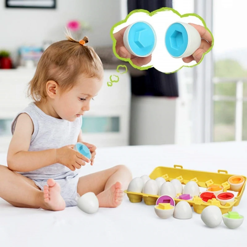 Huevos inteligentes de juguete para niños, formas de Color, juegos de desarrollo, simulación, juguetes educativos, rompecabezas 3D, juguetes sensoriales - imagen 4