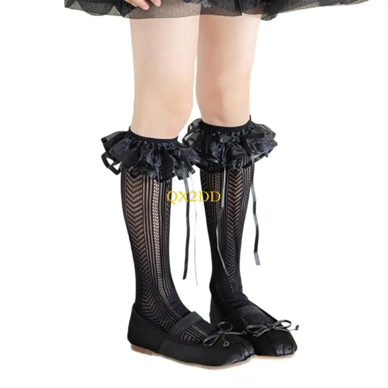 Calcetines rodilla encaje suave encaje suave QX2D - imagen 4