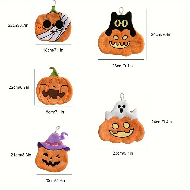 Coral Toalla de mano Halloween pirata fantasma ultraabsorbente con lazo - imagen 5