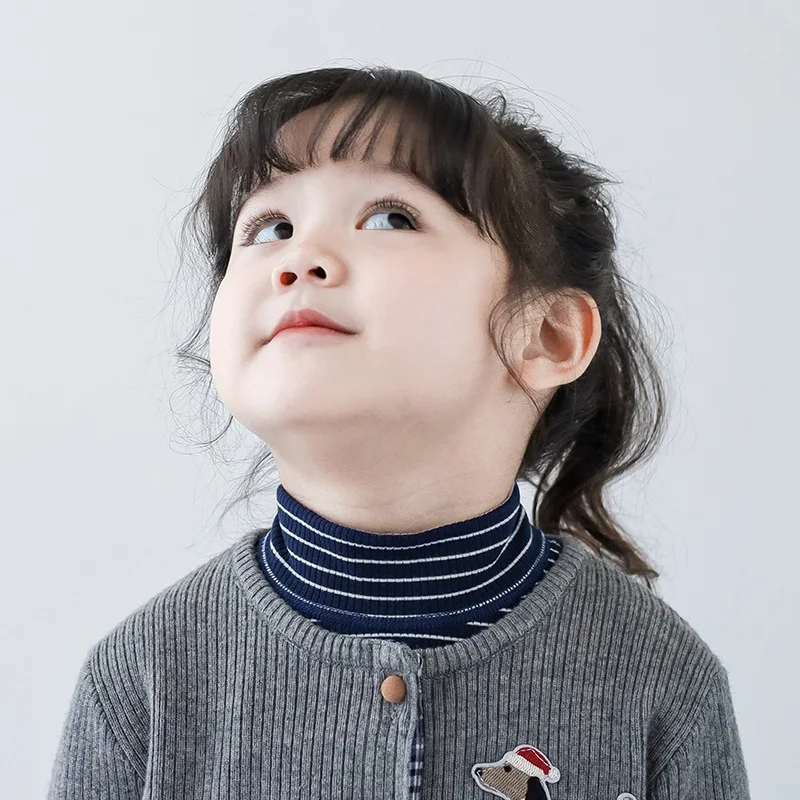 Calentador de cuello Convertible para niños pequeños, bufanda forrada de lana a prueba de viento de algodón suave de otoño, bufanda para bebé Unisex de moda deportiva INS - imagen 2