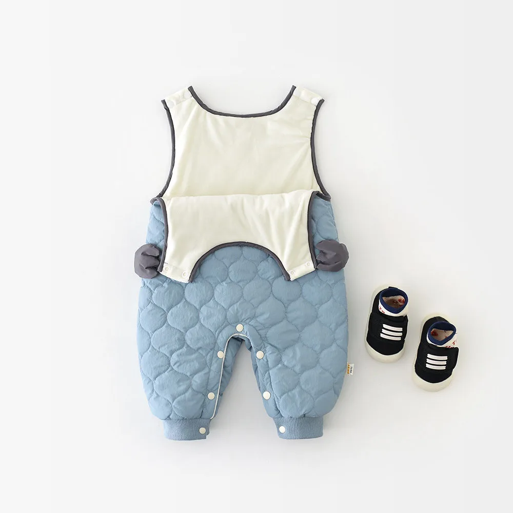 MILANCEL nuevo invierno mamelucos de bebé 6M-3T dibujos animados sin mangas niñas espesar mono suelto versión coreana infantil de una pieza - imagen 4