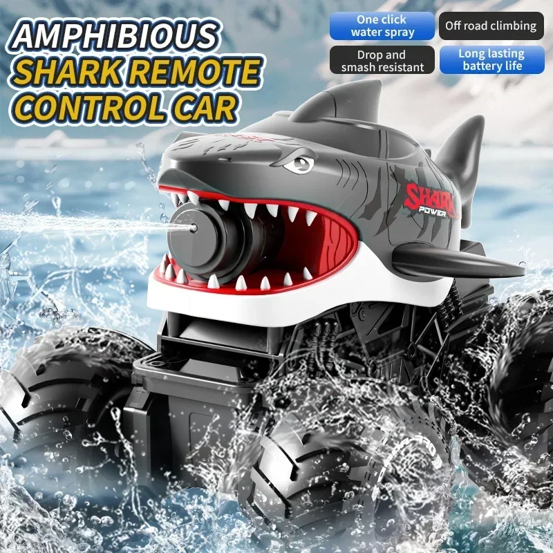 Coche anfibio tiburón acrobático con control remoto y batalla - imagen 5