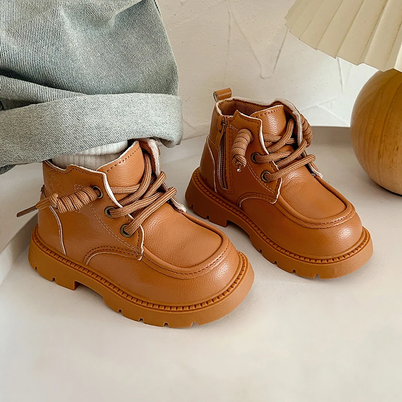 Zapatos de otoño e invierno para niños, botas informales para bebés y niños, suela suave antideslizante, botas impermeables para exteriores, zapatos para niños pequeños - imagen 3