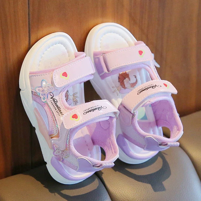 Sandalias gladiador de niña florales de verano con dibujos - imagen 2
