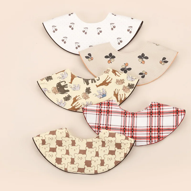 Baberos de algodón suave de dos caras para bebé, nueva toalla de Saliva estampada, paños para eructar para recién nacidos suaves y transpirables para niños y niñas, babero para alimentar babas