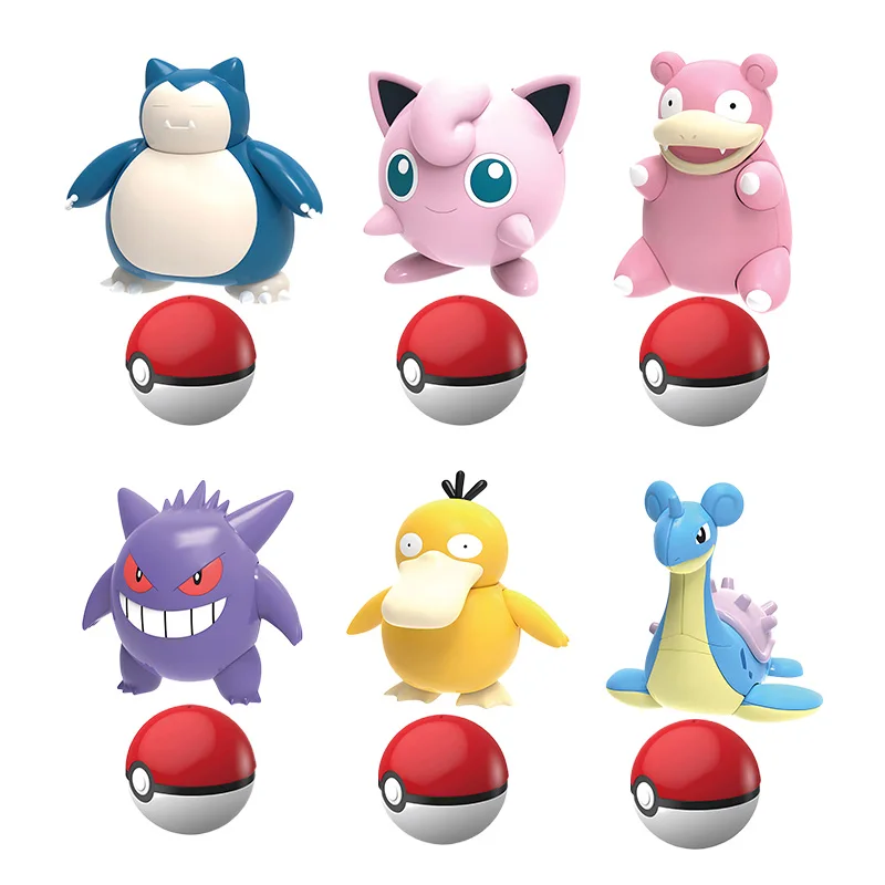 Figura de Pokémon, modelo de ensamblaje, bola de juguete, Pikachu, Eevee, Lapras, Gengar, Mew, snorlax, Bulbasaur, muñeca original, monstruos de bolsillo, regalo para niños - imagen 3