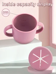 Vaso antiderrame de silicona para bebé con asa − Aprendizaje