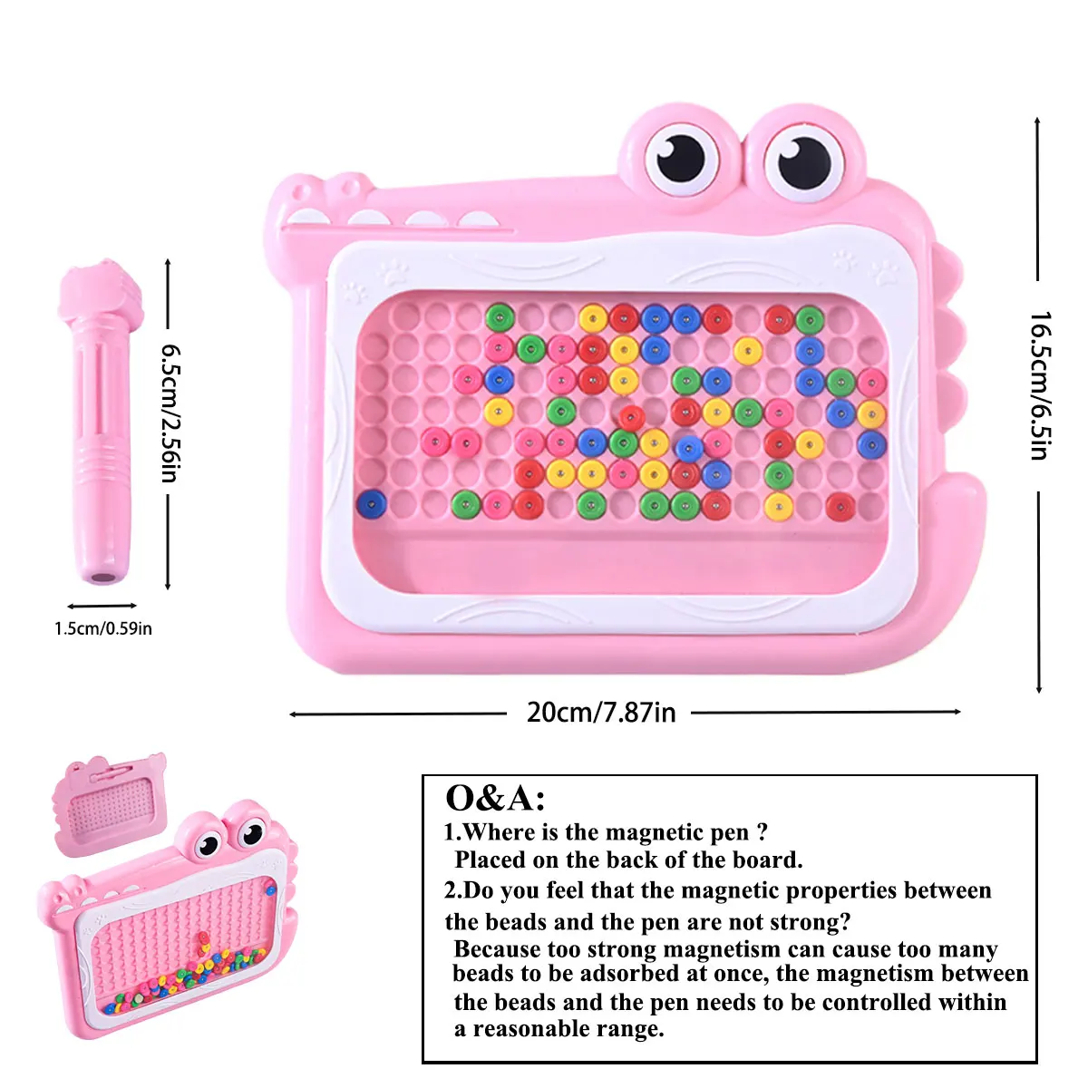 Pizarra magnética infantil con bolígrafo y cuentas – Juego educativo 3-8 años - imagen 4