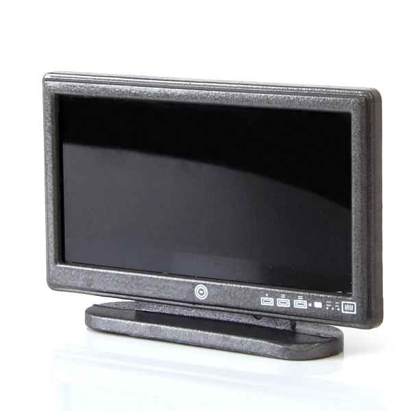 1/12 Dollhouse Miniature Wide Screen Television Flat-Panel LCD TV with Remote Set Living Room Decoration Kids Playset