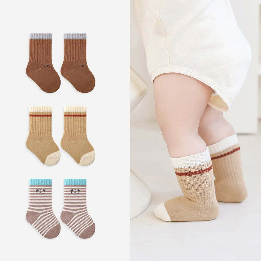 Calcetines bebé algodón sin costuras – Rayas suaves - imagen 2