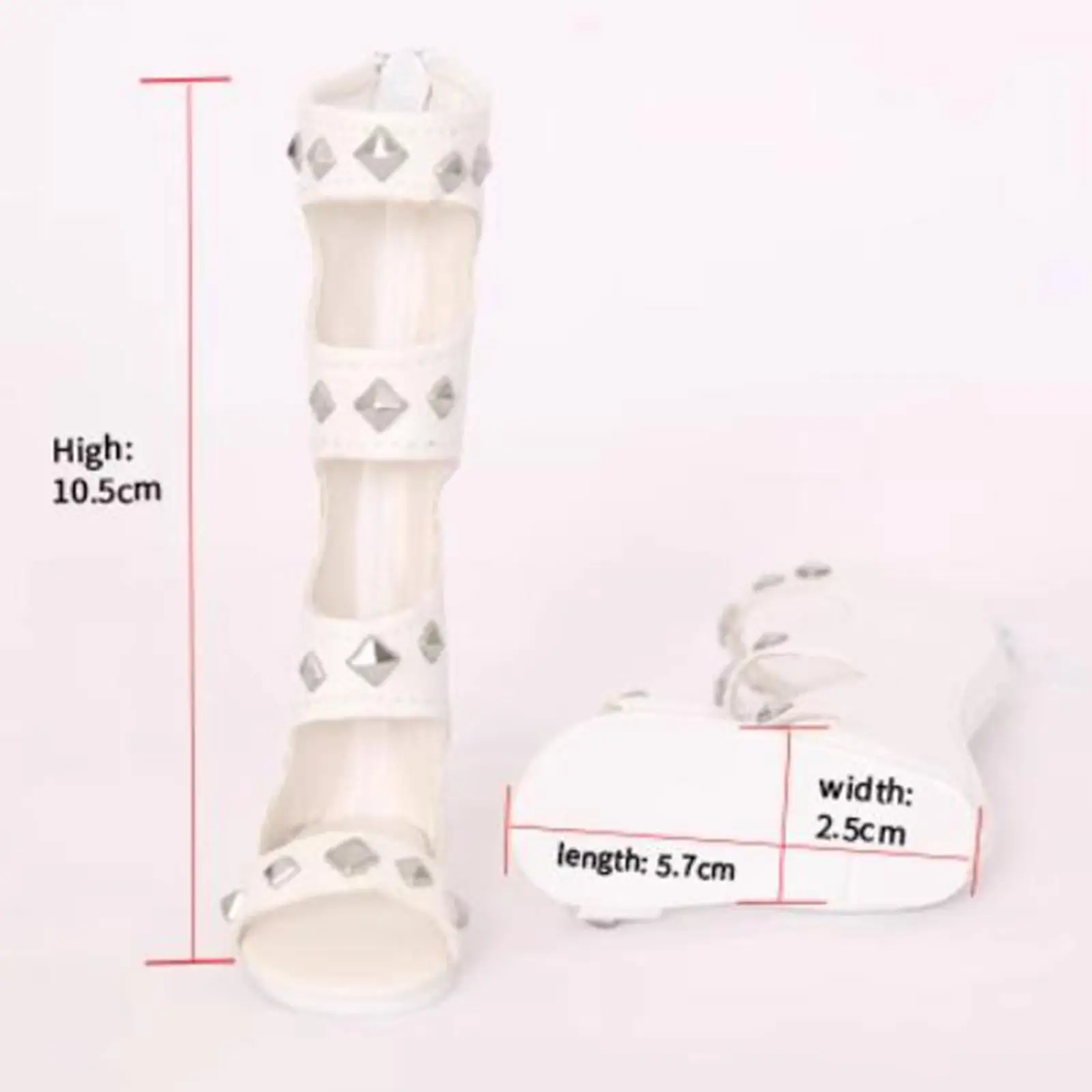 1/4 Doll Shoes with Zipper White for 42-45cm Dolls Doll Accessories Summer Roman