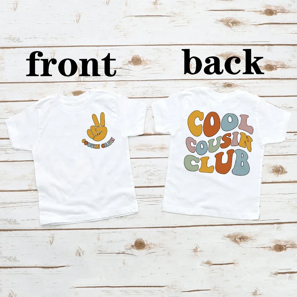 Cool Cousin Club-Camiseta con estampado para niños, traje de fiesta de cumpleaños, camiseta de reunión familiar, camisetas Retro para niños y niñas - imagen 4