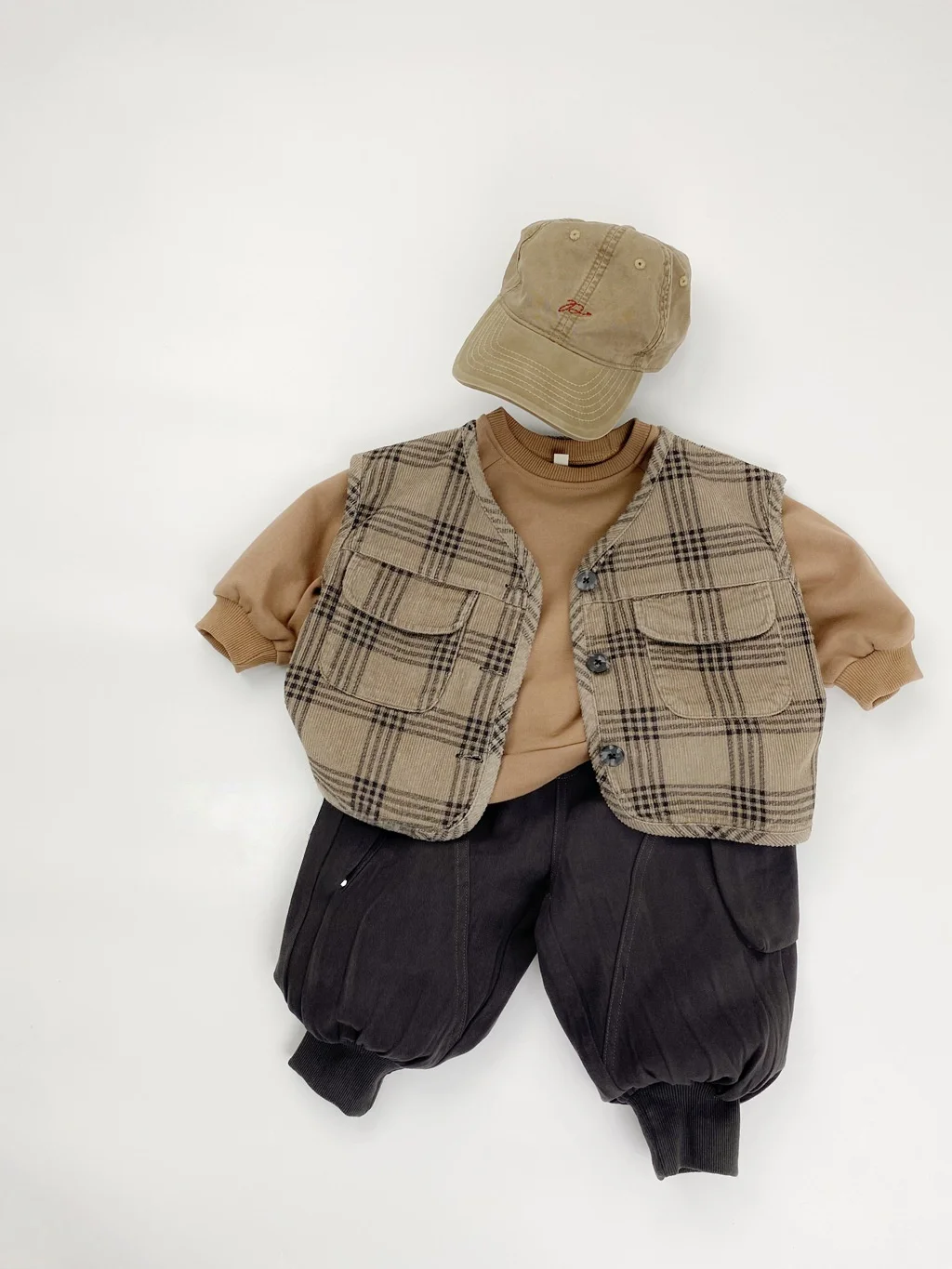 Pantalones informales para niños de 1 a 7 años, novedad de Otoño de 2025, pantalones Cargo holgados con puños en el tobillo de estilo coreano con bolsillos para niños y niñas - imagen 3