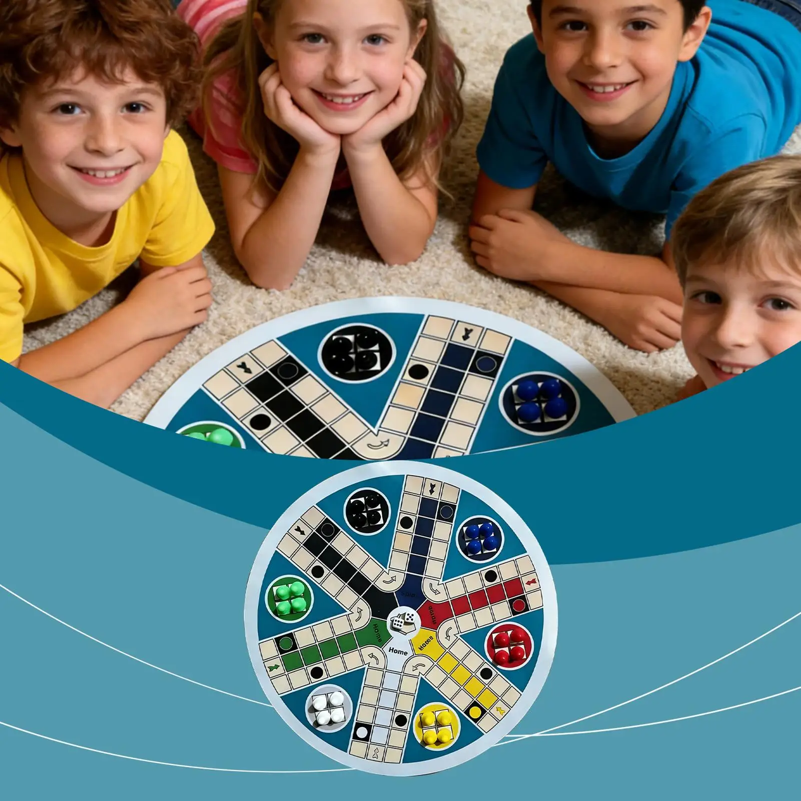 Juego de mesa educativo plegable tipo ajedrez, damas y Ludo - imagen 3
