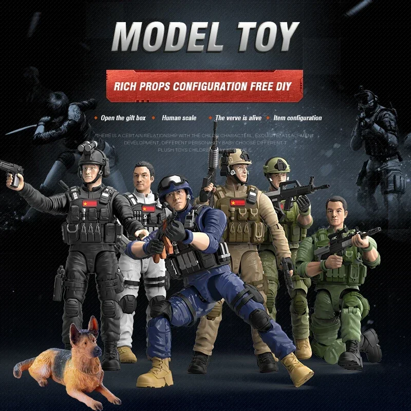 Modelo de soldado de juguete para niños, figura de acción libre móvil con 15 articulaciones, decoración de arma, juego de simulación, muñeco de guerra militar, regalo para niños, 1/9 - imagen 3