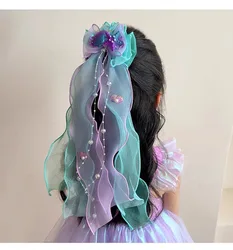 Pinza para el pelo sirena con lazo y malla de hadas