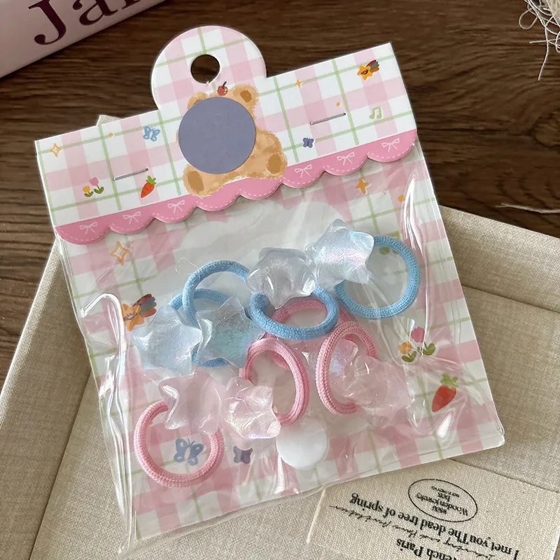 Set de accesorios para el cabello infantil con lazos y diademas de corazón - imagen 3