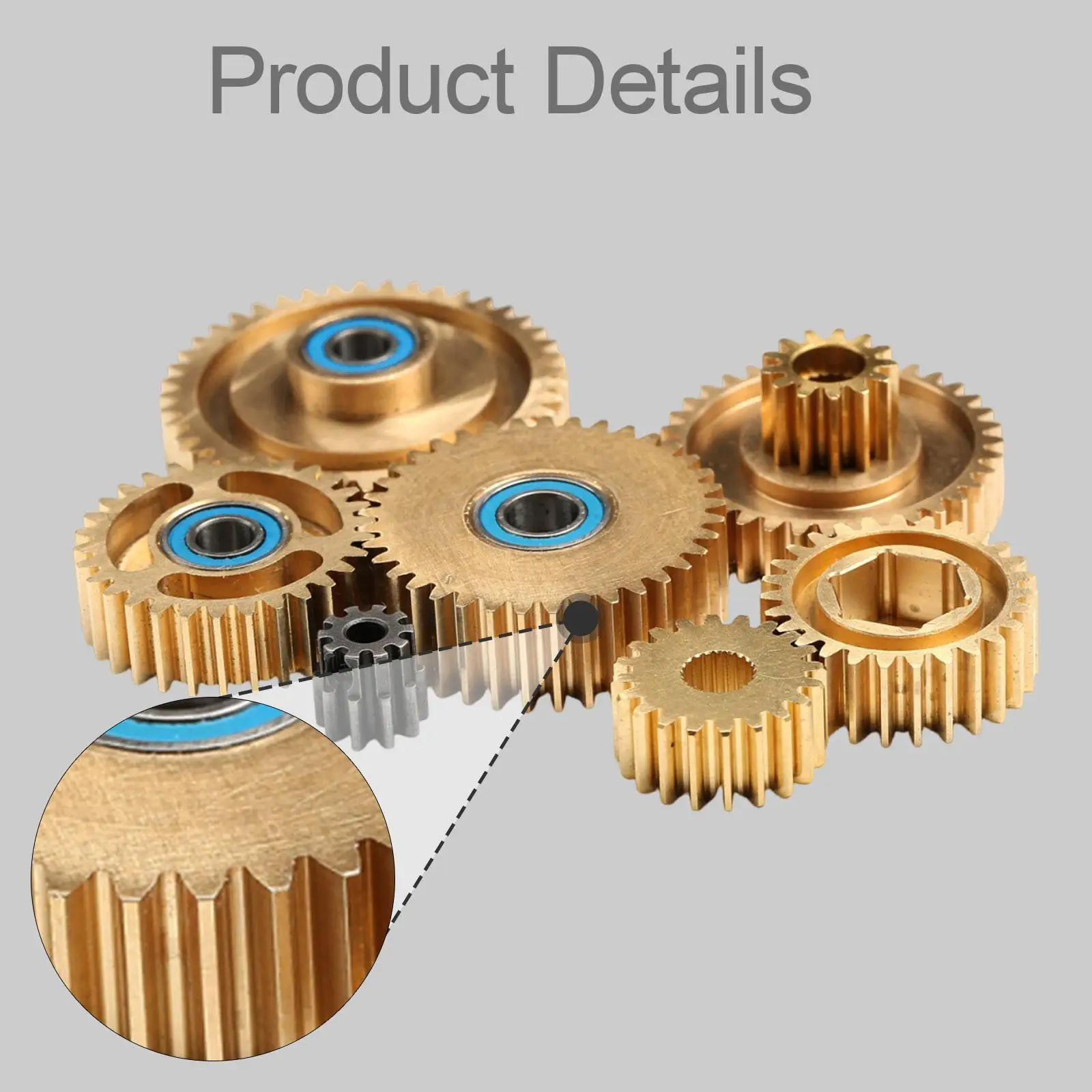 Juego de engranajes de caja de cambios de cobre para coche teledirigido 1:14, engranajes de caja de cambios de Motor de alto rendimiento 44T, 37T, 36T, 30T, 27T, 20T, 10T para camión de arrastre de remolque - imagen 5