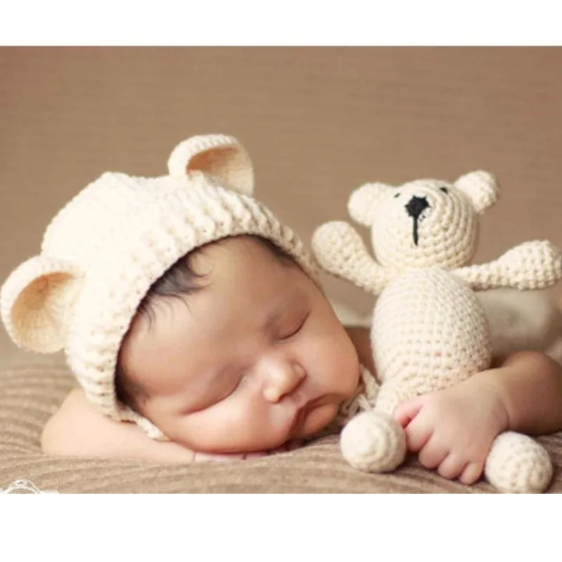 Gorro de ganchillo de zorro y peluche a juego para bebé