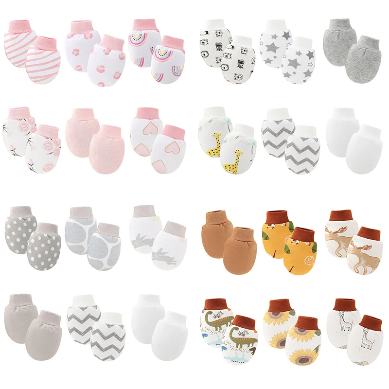 Guantes de algodón suave para bebé con estampados infantiles