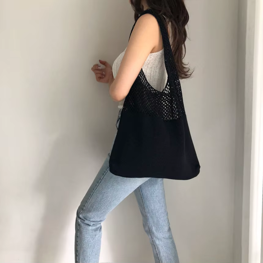 Bolso playero tejido de hombro para niña con gran capacidad - imagen 2