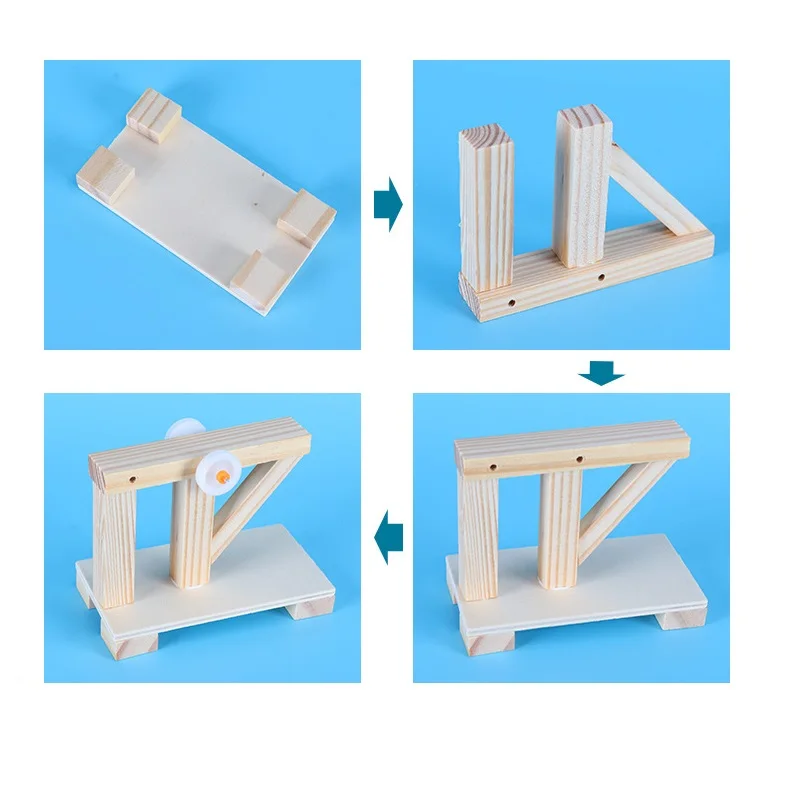 Kit de vapor DIY generación de energía a mano ciencia educativa montaje de madera juegos de construcción juguetes para niños experimento de física - imagen 4