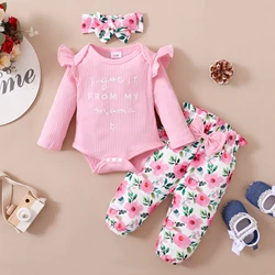 Conjunto bebé niña mono floral con pantalón – Conjunto completo