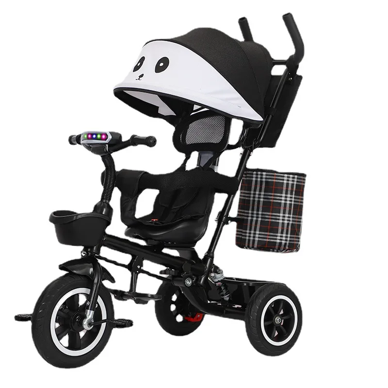 Triciclo para niños de 1 a 6 años, carrito plegable con sombrilla para bebés, se puede empujar y curvar