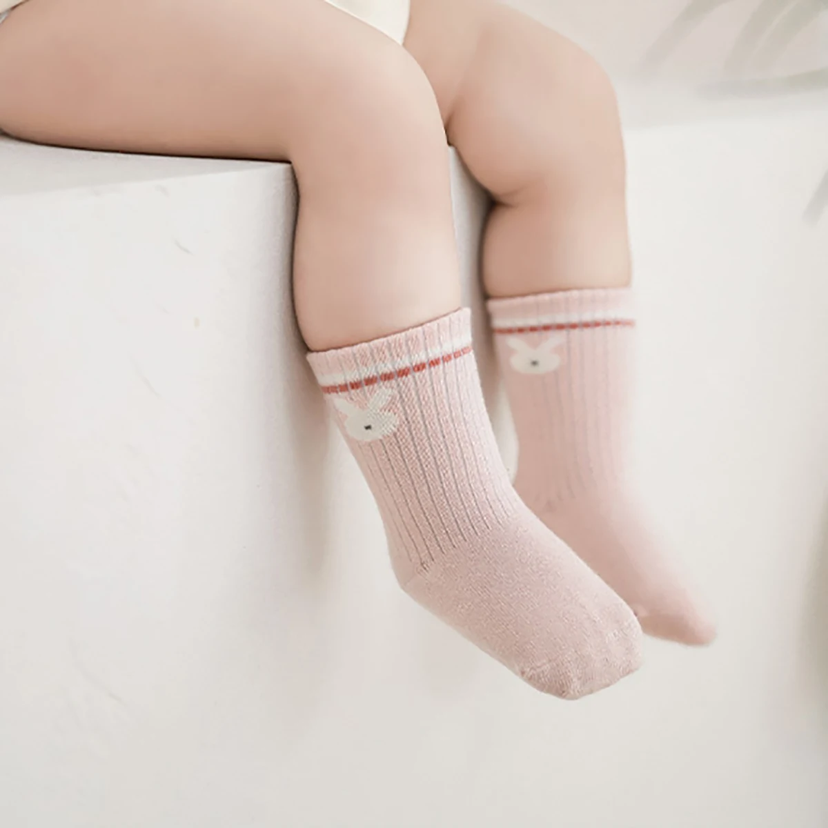 3 par/set nuevo otoño calcetines medios para bebé recién nacido niño lindo calcetín elástico de dibujos animados para niños niñas calcetines suaves sin hueso 0-5Y - imagen 3