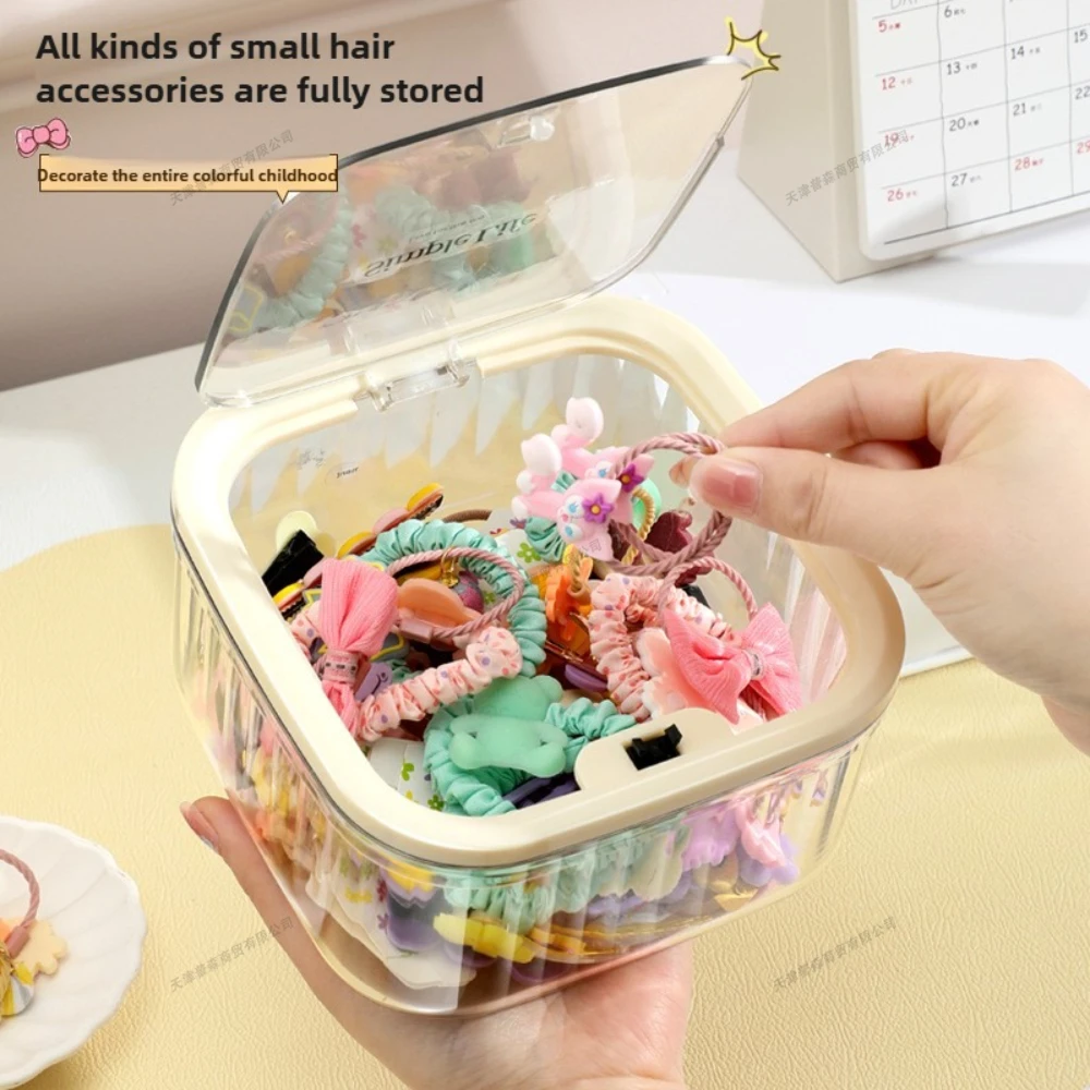 Caja de almacenamiento transparente con tapa abatible para lazos - imagen 4