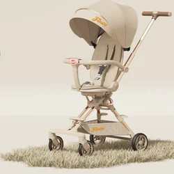 Cochecito de bebé: Cochecito de bebé, ligero y plegable, cochecito de bebé bidireccional, plegable con un clic para pasear