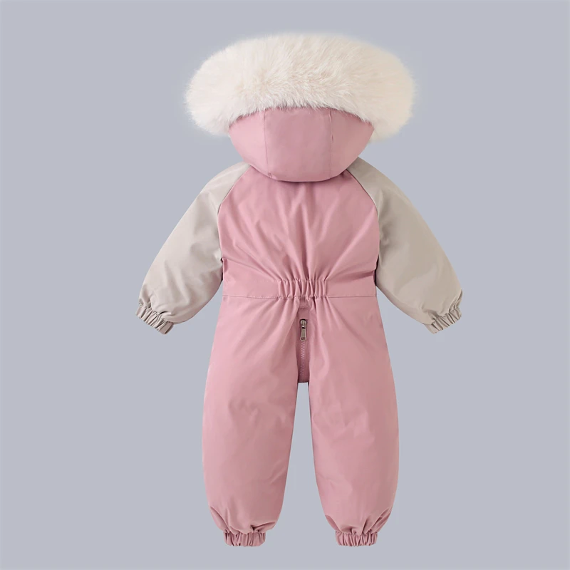 Abrigo de invierno para niños, nueva moda, mono para bebé, traje de esquí cálido para niños, conjunto de ropa impermeable con capucha para bebé de 1 a 5 años - imagen 2