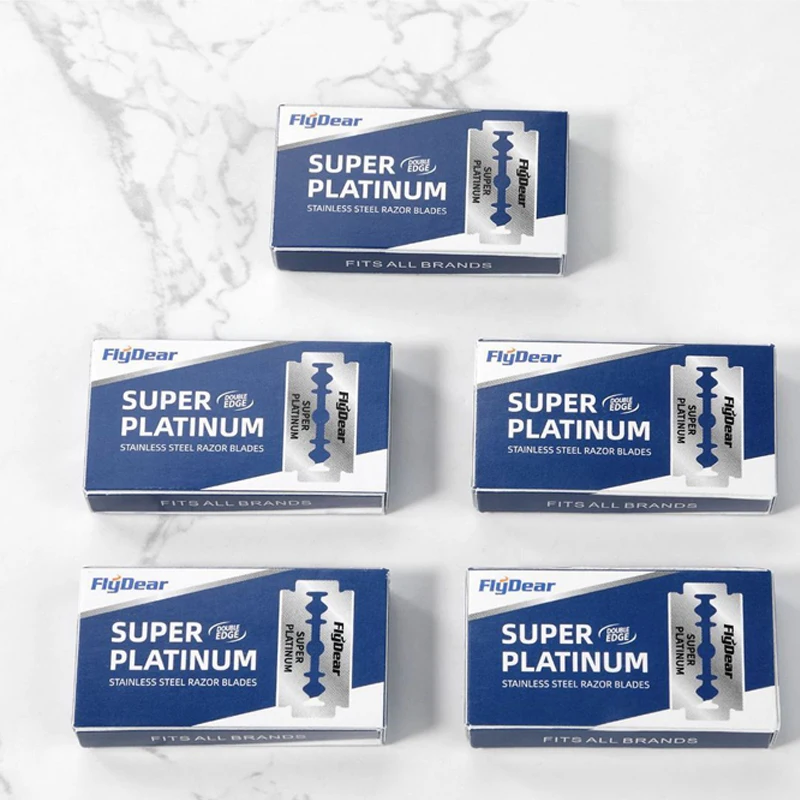 Cuchilla de afeitar manual de doble cara de acero inoxidable antigua, herramientas de peluquería y barbería - imagen 5