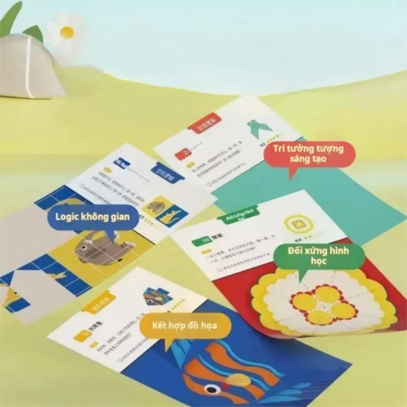 Divertido libro de Origami DIY para niños, rompecabezas 3D con patrón de animales, 15 hojas de Origami hecho a mano, guía de Origami para jardín de infantes