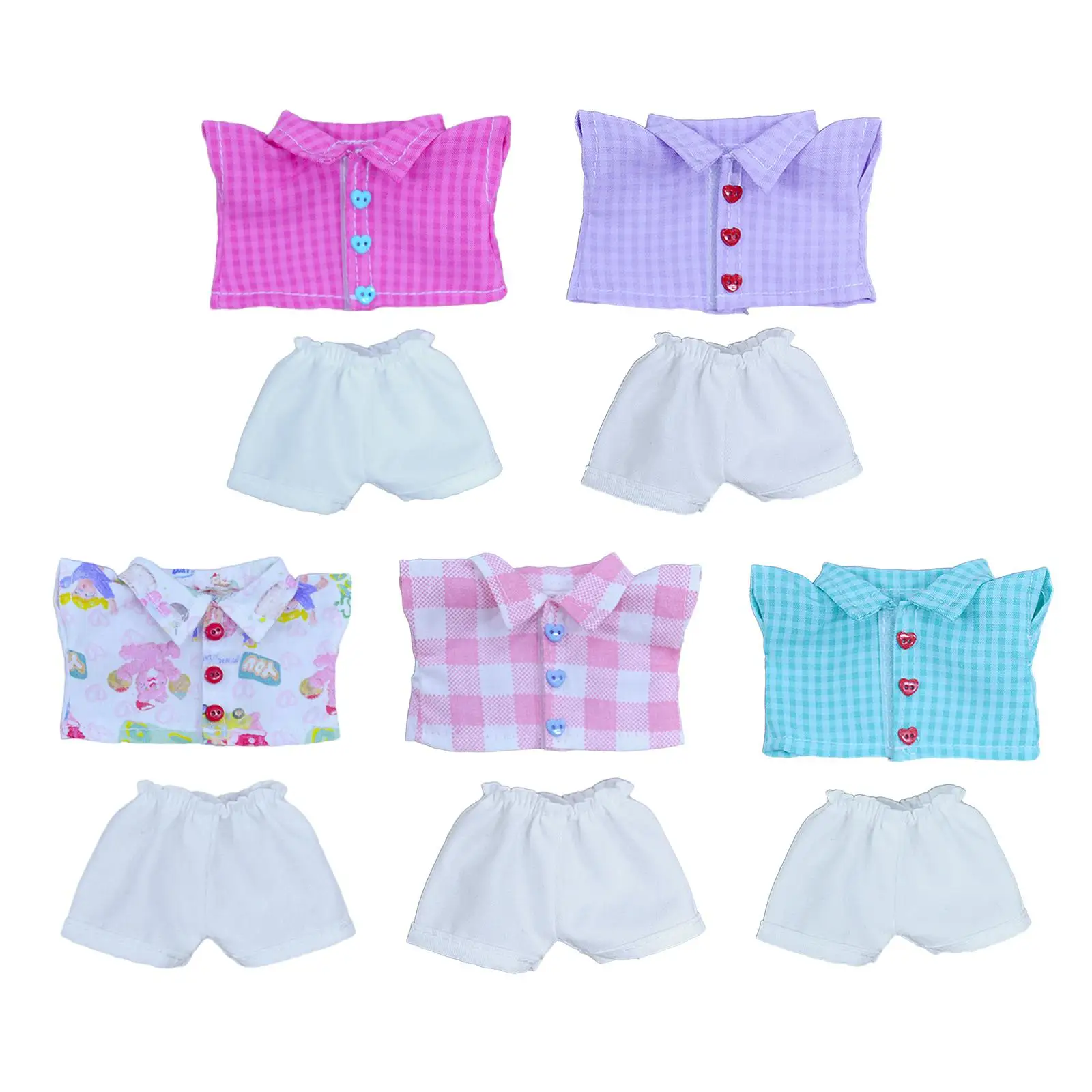 2 Pieces Dolls Shirt and Pants Accs Handmade Clothing for 17cm Dolls Dress up Girl Dolls Children's Gifts Halloween Gifts
