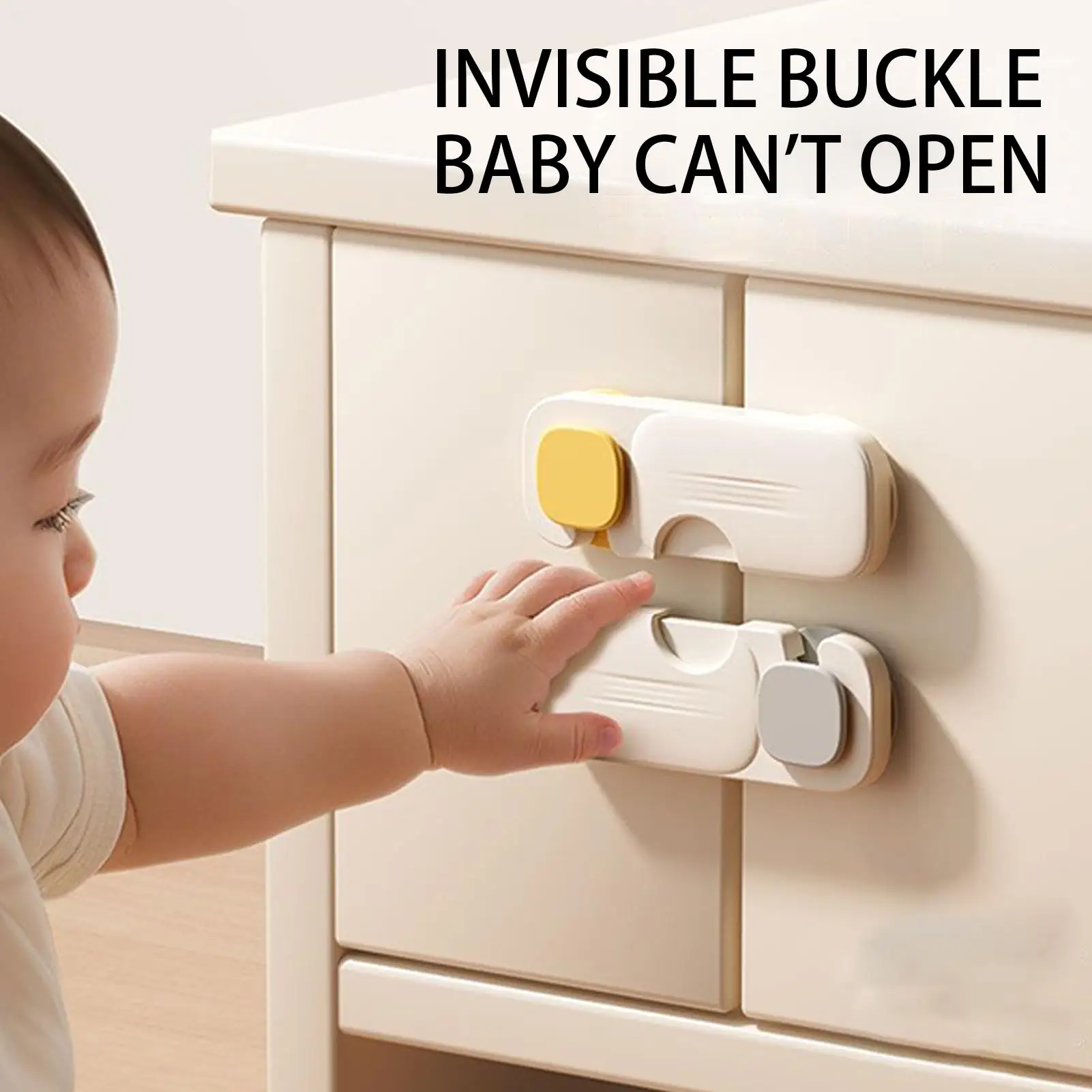 Cerraduras de gabinete para bebés, cerraduras de gabinetes a prueba de bebés para niños, pestillos a prueba de niños sin taladro para cocina, baño, refrigerador, chimenea - imagen 2