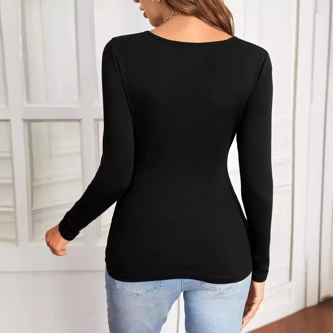 Camisetas manga larga maternidad suaves transpirables – Primavera otoño - imagen 3
