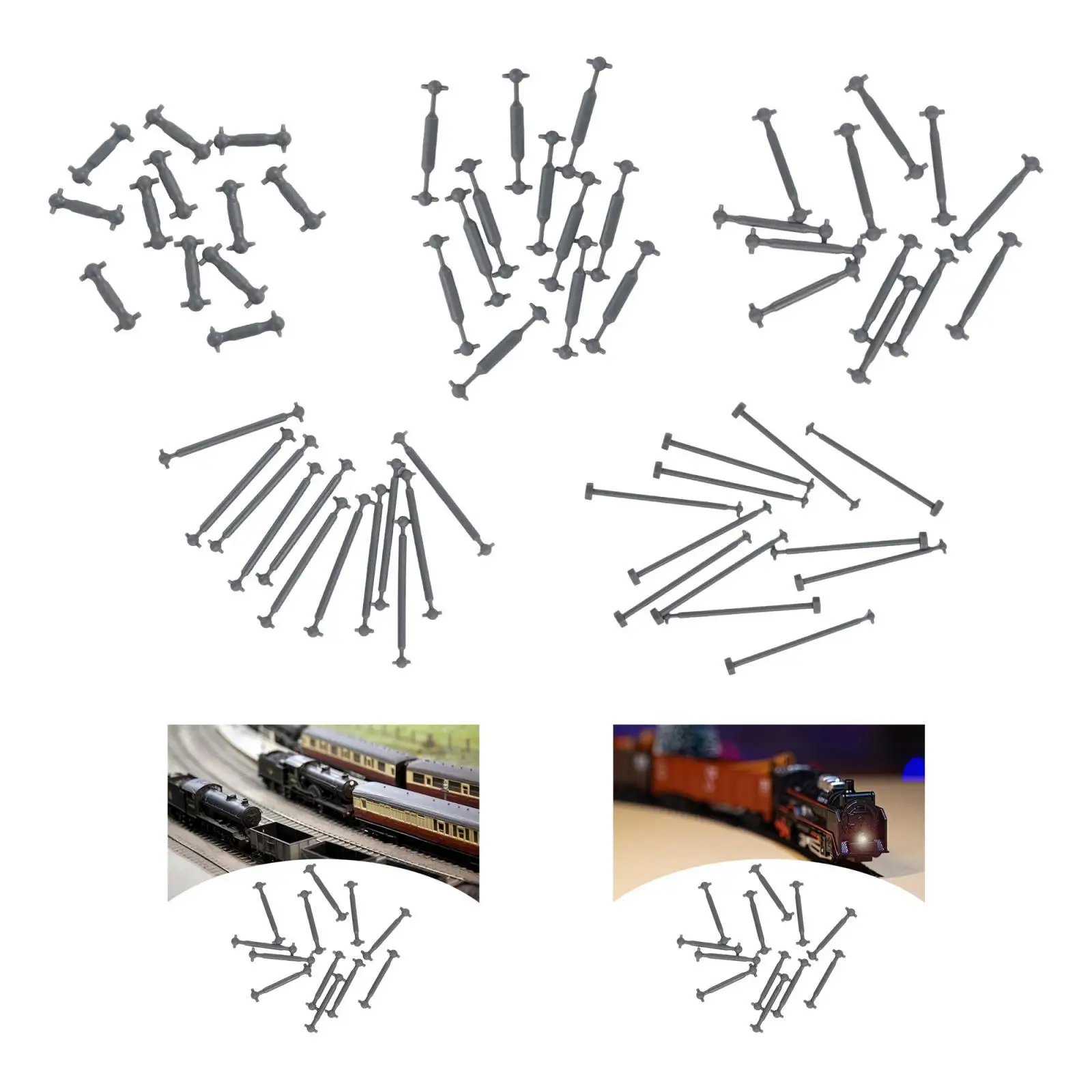 12 Pieces 1:87 HO Scale Motor Drive Rods, Train Model Connecting Rods, Building Train Accessories for Trains DIY Modified