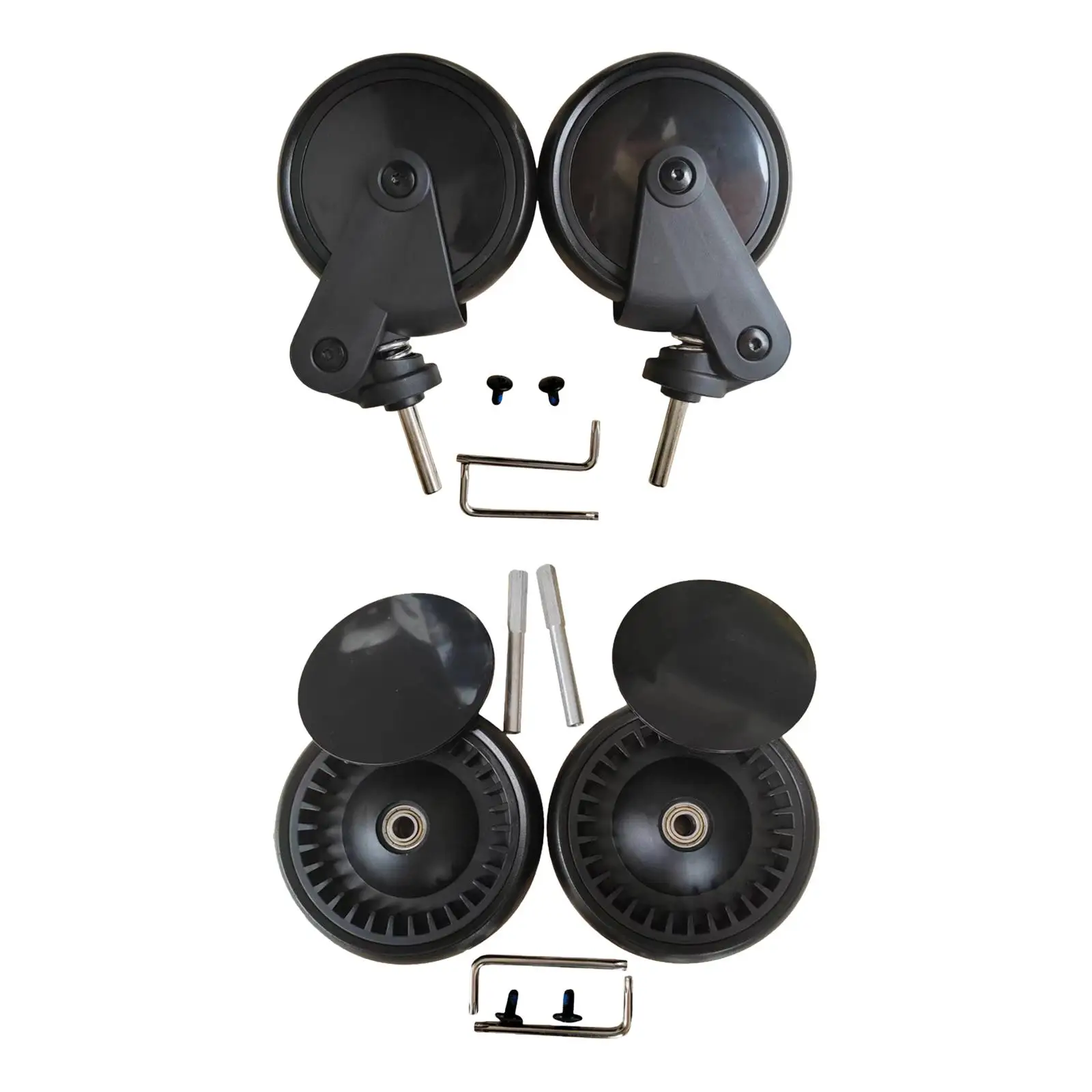 Rueda de repuesto para cochecito, reparación de cochecito, neumático práctico resistente al desgaste con llave, accesorios de tornillos - imagen 3