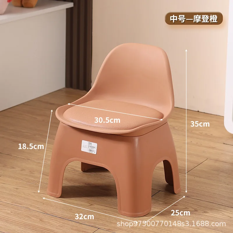Taburetes de plástico para niños, respaldos gruesos apilados, bonitos y divertidos taburetes para cambiar zapatos, taburetes de ducha, sillas para niños en el hogar - imagen 5