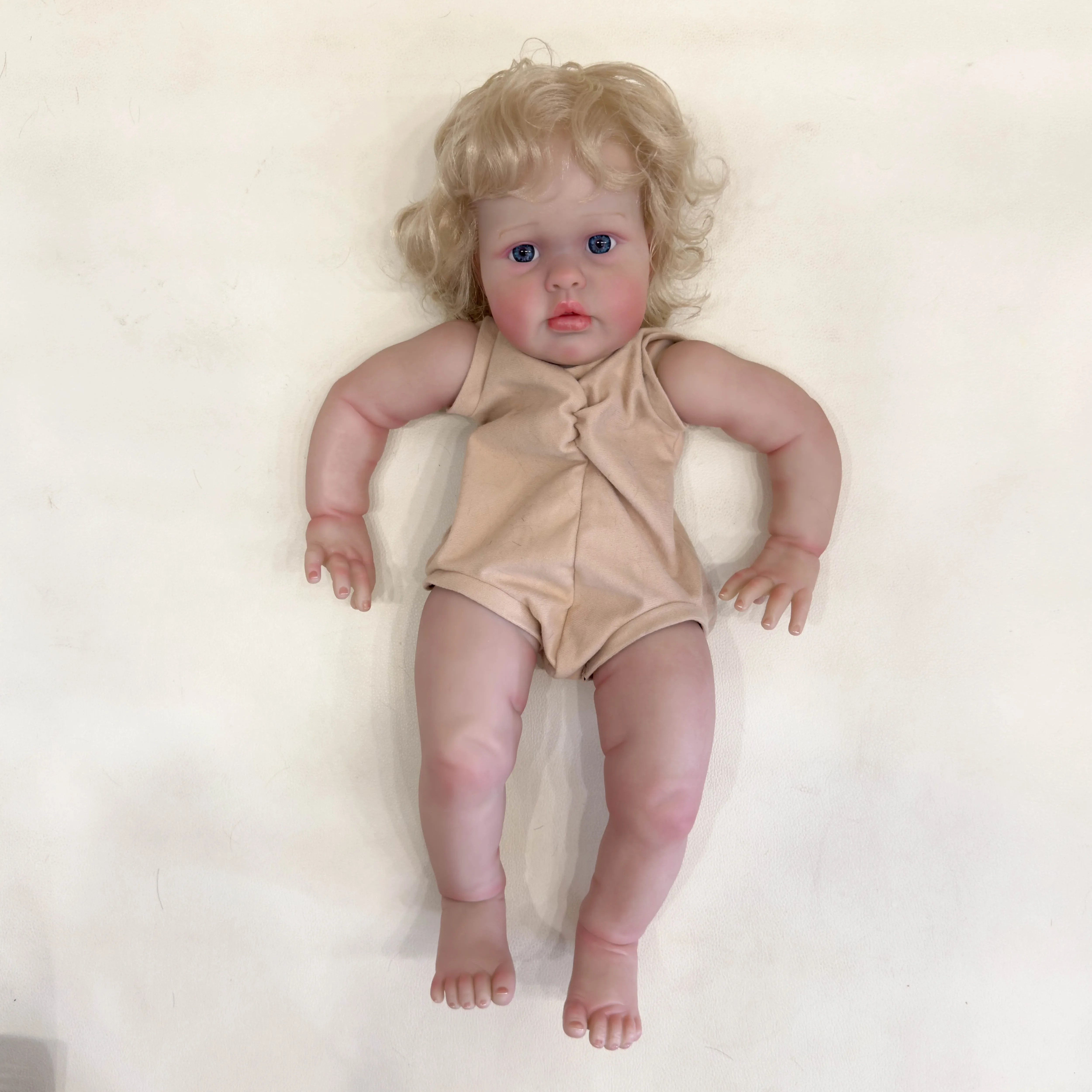 Piezas de muñeca sin terminar con pelo enraizado a mano NPK 24 pulgadas Ellie Kit de muñeca realista Reborn Kit de muñeca pintada - imagen 4