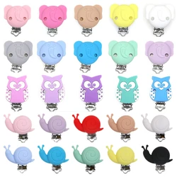 Kovict Clips de silicona animal infantil – búho, elefante y caracol