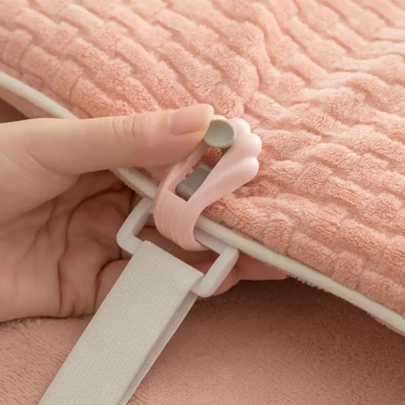 Soportes para sábanas de longitud ajustable, correas con diseño antipatadas, Clips de fijación segura con placa de presión, 2 uds. - imagen 5