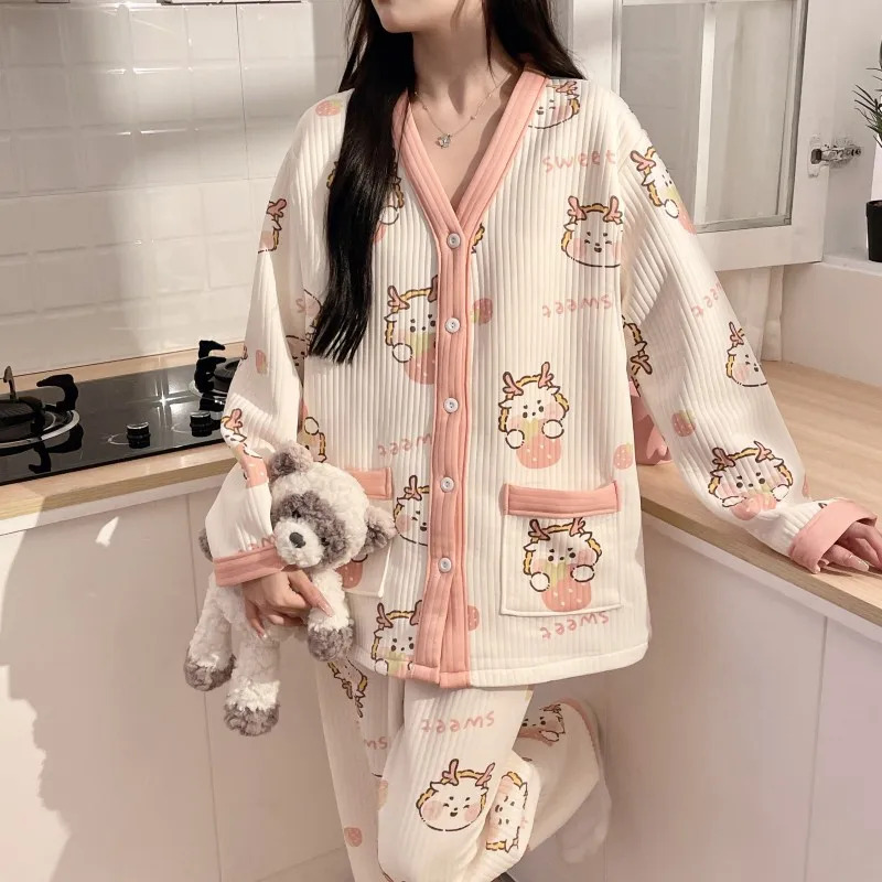 Pijama de lactancia transpirable en algodón con cintura ajustable - imagen 3