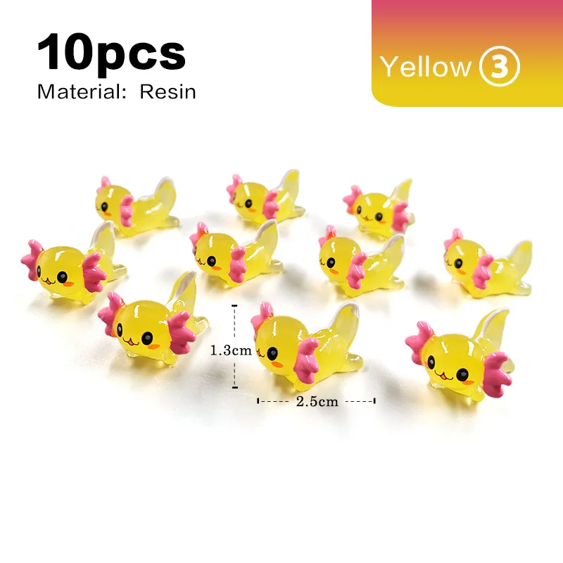 10pcs Axolotl-Yellow