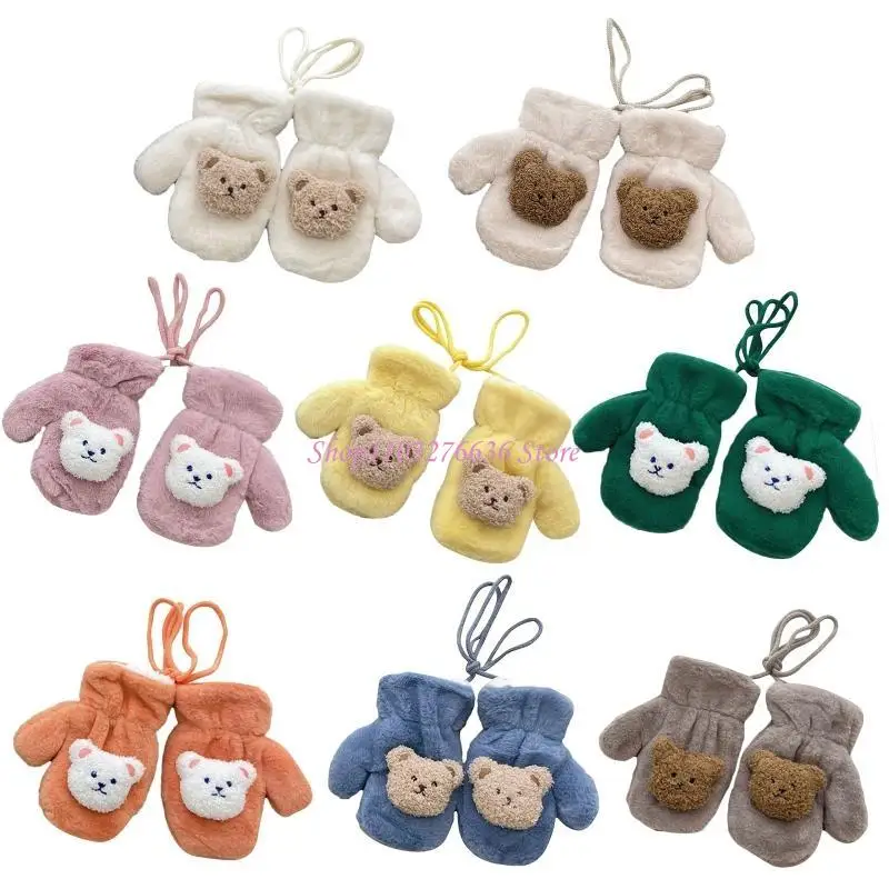 R6FD Niños Mittens 3-8 años dibujos animados dibujos animados para niños guantes invierno Guantes esquí cálidos para - imagen 4