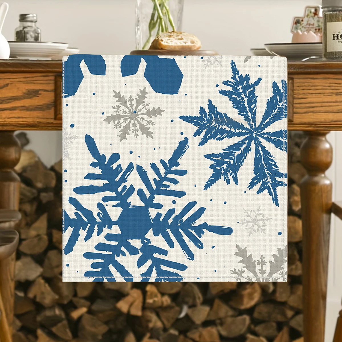 Decoración navideña para mesa de lino, decoración navideña para el hogar, decoración navideña para 2025 de Navidad, decoración de Navidad, decoración de Noel, decoración de Año Nuevo, 2026 - imagen 4