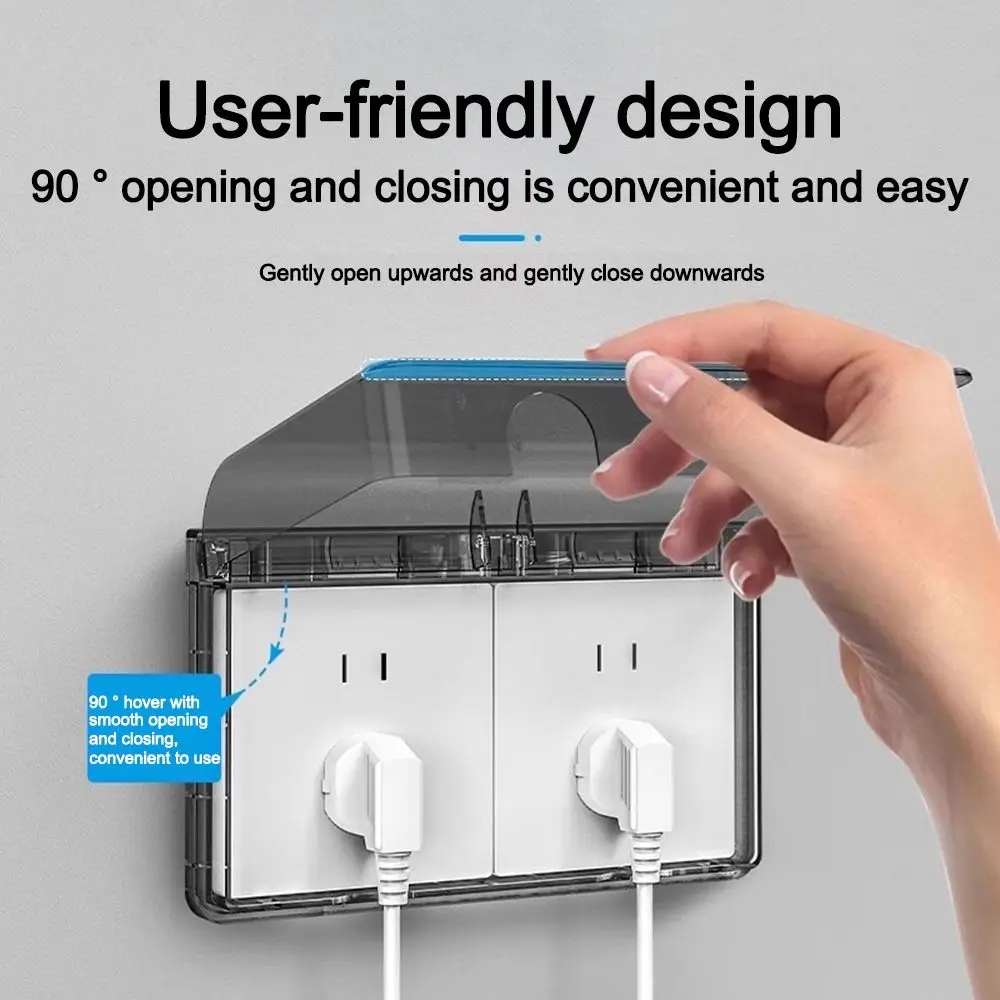 Cubierta protectora de interruptor tipo 86, cubierta de enchufe eléctrico autoadhesiva a prueba de salpicaduras, Protector de enchufe impermeable para toma de corriente para el hogar - imagen 2